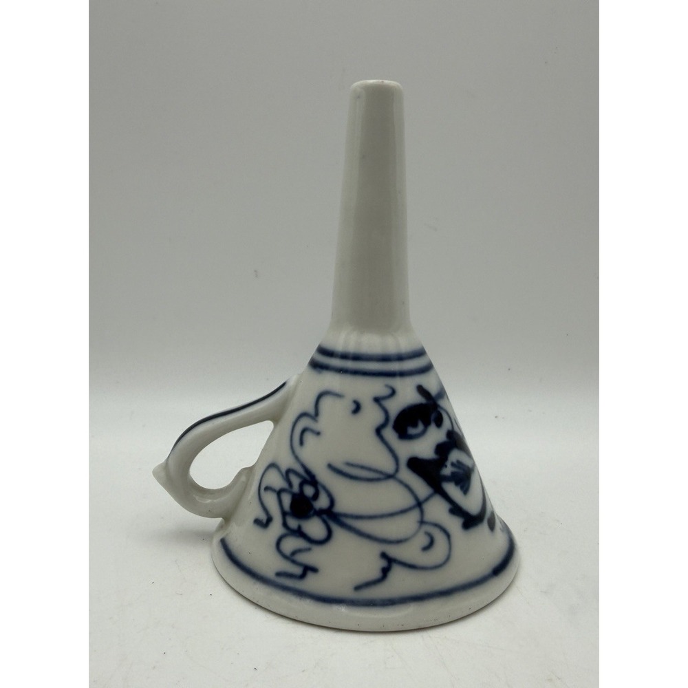 Vintage Blue Danube Style Blue Onion Porcelain Funnel Floral Handle 4"